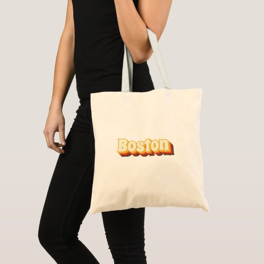 Boston Retro Tekst Tote Bag (Voorkant (product))