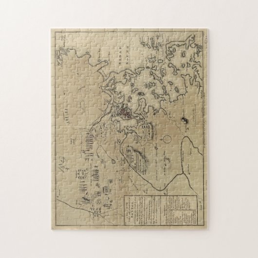 Boston Revolutionary War Map (1775) Legpuzzel (Verticaal)