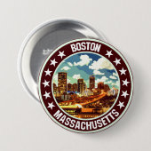 Boston Ronde Button 7,6 Cm (Voorkant /achterkant)