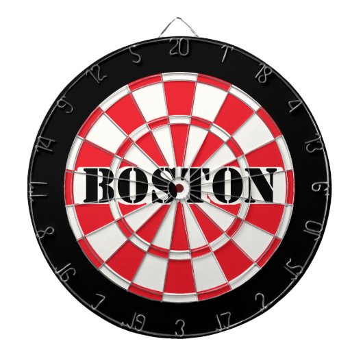 Boston rood zwart en wit dartbord (Voorkant)