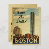 Boston Save the Date  Briefkaarten (Voorkant / Achterkant)