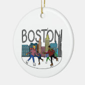 Boston schaatsen personaliseren de rug keramisch ornament (Links)