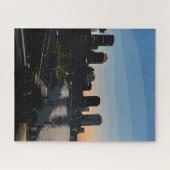 Boston Seaport Sunset City Skyline Legpuzzel (Horizontaal)