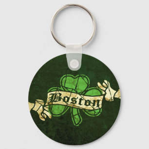 Boston Shamrock Vintage Stijl Sleutelhanger
