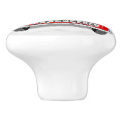 Boston shier Dog rijdt met sneeuwkerst Keramische Knop (Zijkant)