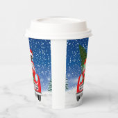 Boston shier Dog rijdt met sneeuwkerst Papieren Bekers (Links)