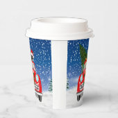 Boston shier Dog rijdt met sneeuwkerst Papieren Bekers (Rechts)