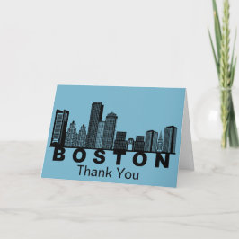 Boston Silhouet van de Stad Bedankkaart