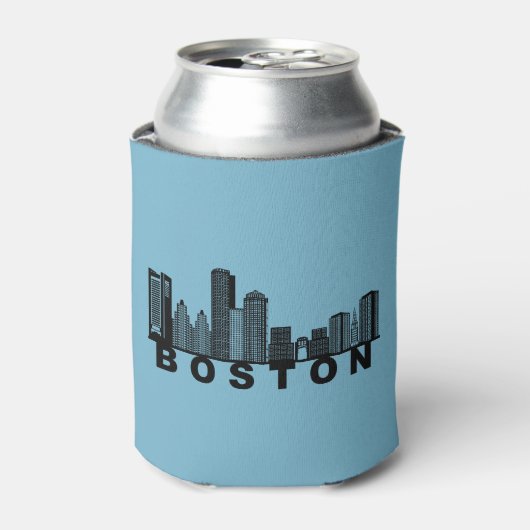 Boston Silhouet van de Stad Blikjeskoeler (Blikje Voorkant)