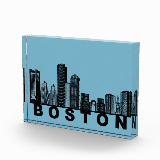 Boston Silhouet van de Stad Fotoblokken (Rechts)