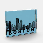 Boston Silhouet van de Stad Fotoblokken (Links)