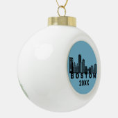 Boston Silhouet van de Stad Keramische Bal Ornament (Links)