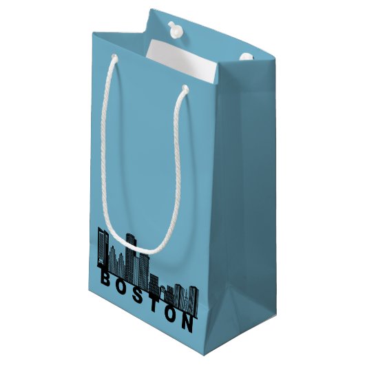 Boston Silhouet van de Stad Klein Cadeauzakje (Voorkant Gekanteld)
