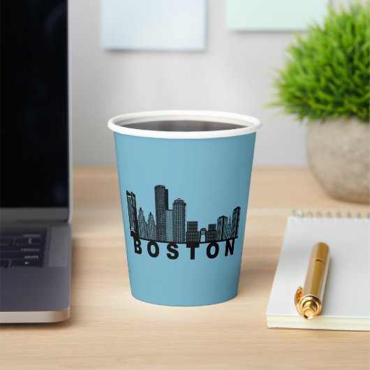 Boston Silhouet van de Stad  Papieren Bekers (Insitu)