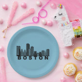 Boston Silhouet van de Stad Papieren Bordje (Feest)