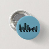 Boston Silhouet van de Stad Ronde Button 3,2 Cm (Voorkant /achterkant)