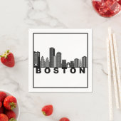 Boston Silhouet van de Stad Servet (Insitu)