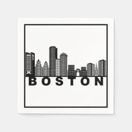 Boston Silhouet van de Stad Servet