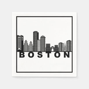 Boston Silhouet van de Stad Servet