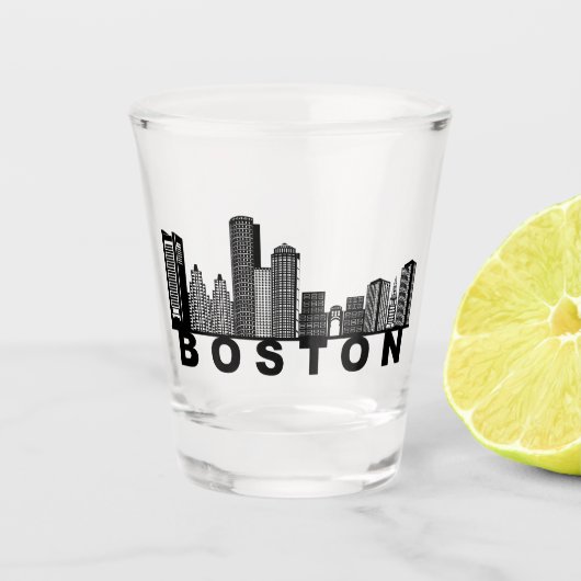 Boston Silhouet van de Stad Shot Glas (Voorkant)