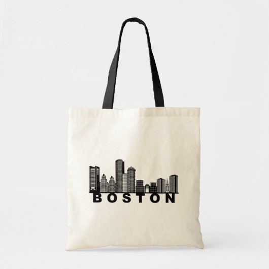 Boston Silhouet van de Stad Tote Bag (Voorkant)