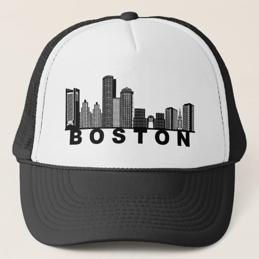 Boston Silhouet van de Stad Trucker Pet (Voorkant)