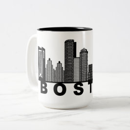 Boston Silhouet van de Stad Tweekleurige Koffiemok