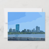 Boston Silhouette Charles River Schilderij Kaart (Voorkant)