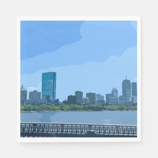 Boston Silhouette Charles Rivier Schilderij Servet (Voorkant)