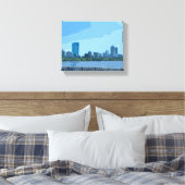Boston Silhouette Charles Rivier Schildering Canvas Afdruk (Insitu (Slaapkamer))