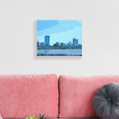 Boston Silhouette Charles Rivier Schildering Canvas Afdruk (Insitu (Woonkamer))