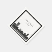 Boston Silhouette Gegraveerd L Bruiloft Servet (Hoek)