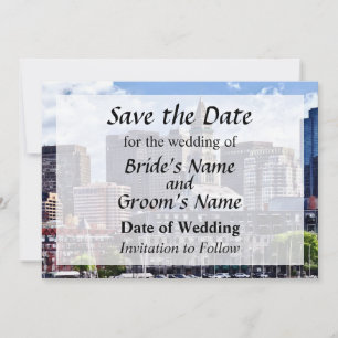 Boston Silhouette Met Custom House Tower Bewaar Da Save The Date