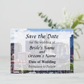 Boston Silhouette Met Custom House Tower Bewaar Da Save The Date (Staand voorkant)