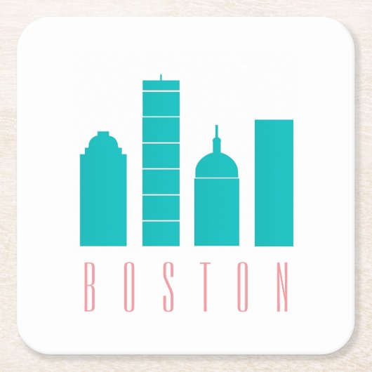 Boston Silhouette Papieren Onderzetter (Voorkant)