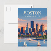 Boston Silhouette USA Briefkaart (Voorkant / Achterkant)