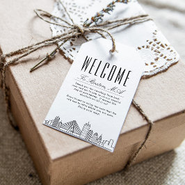 Boston Silhouette | Welkomstbericht Cadeautags Cadeaulabel