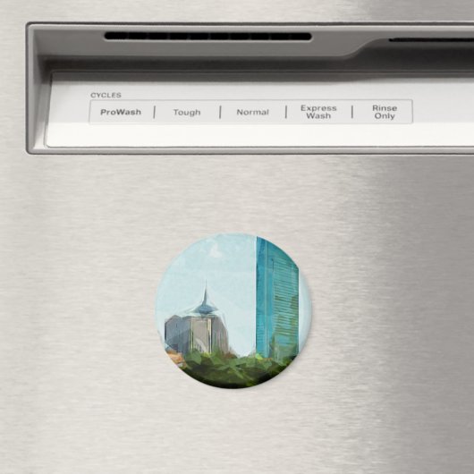 Boston Skyline Abstract Impressionisme Magneet (Insitu (Vaatwasser))