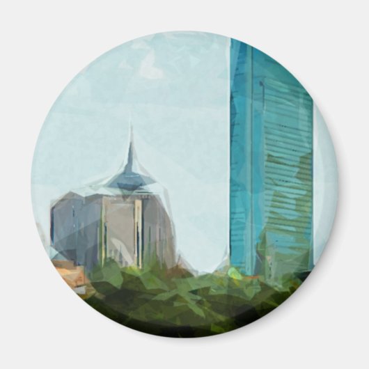 Boston Skyline Abstract Impressionisme Magneet (Voorkant)