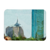 Boston Skyline Abstract Impressionisme Magneet (Horizontaal)