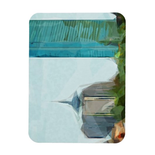 Boston Skyline Abstract Impressionisme Magneet (Verticaal)