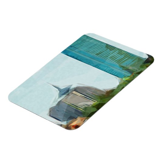 Boston Skyline Abstract Impressionisme Magneet (Linkerzijde)