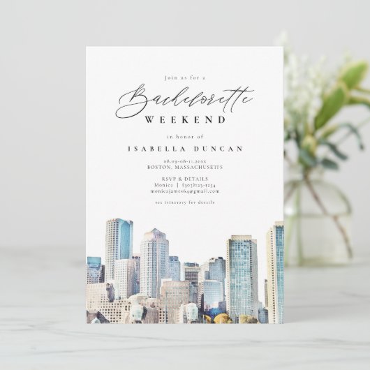 BOSTON Skyline Bachelorette Weekend Itinerary Kaart (Staand voorkant)
