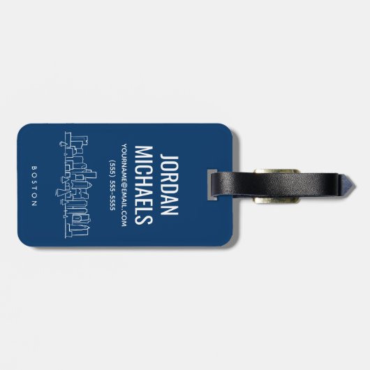 Boston Skyline Bagagelabel (Achterkant horizontaal)