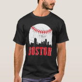  Boston Skyline Baseball Game Day T-shirt (Voorkant)