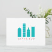 Boston Skyline bedankkaart (Staand voorkant)