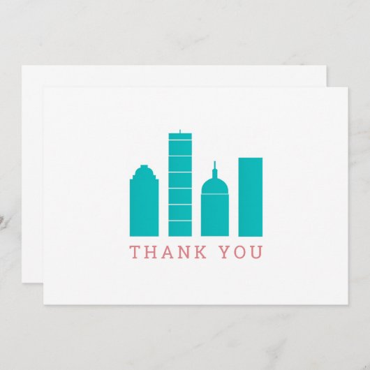 Boston Skyline bedankkaart (Voorkant / Achterkant)