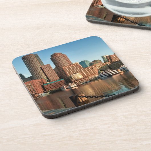 Boston skyline bier onderzetter (Linkerzijde)