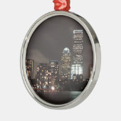 Boston Skyline bij Night Metalen Ornament (Links)