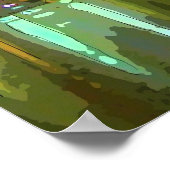 Boston Skyline bij Night Poster (Hoek)